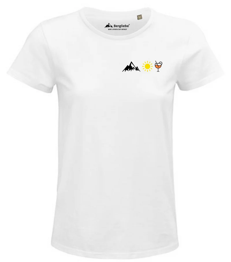 Bergliebe® Damen Berg Sonne Spritz Premium Organic T-Shirt