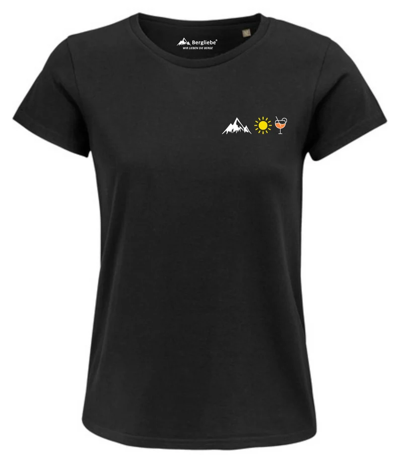 Bergliebe® Damen Berg Sonne Spritz Premium Organic T-Shirt