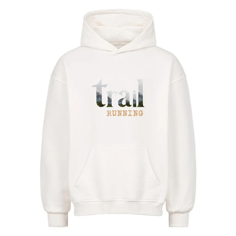 trail running cut out letters - Bio Premium Oversized Hoodie