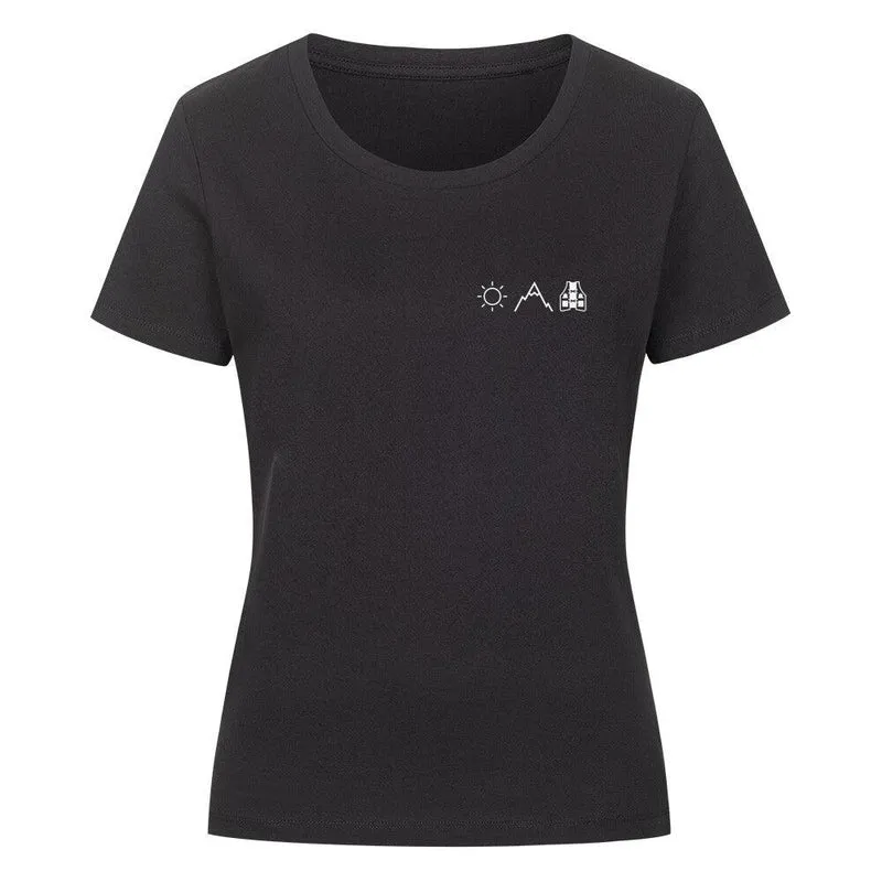 Sonne Berge Laufweste - Bio Premium T-Shirt Frauen