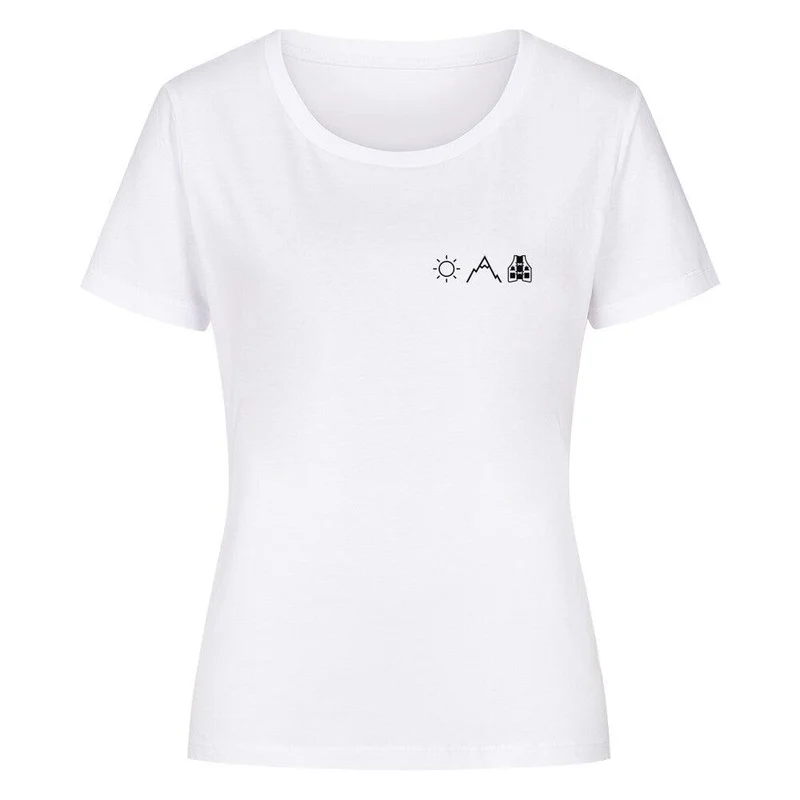 Sonne Berge Laufweste - Bio Premium T-Shirt Frauen