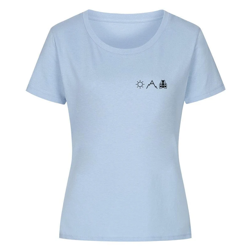 Sonne Berge Laufweste - Bio Premium T-Shirt Frauen