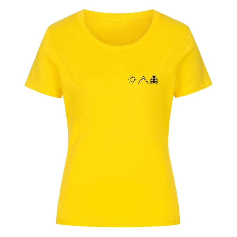 Sonne Berge Laufweste - Bio Premium T-Shirt Frauen