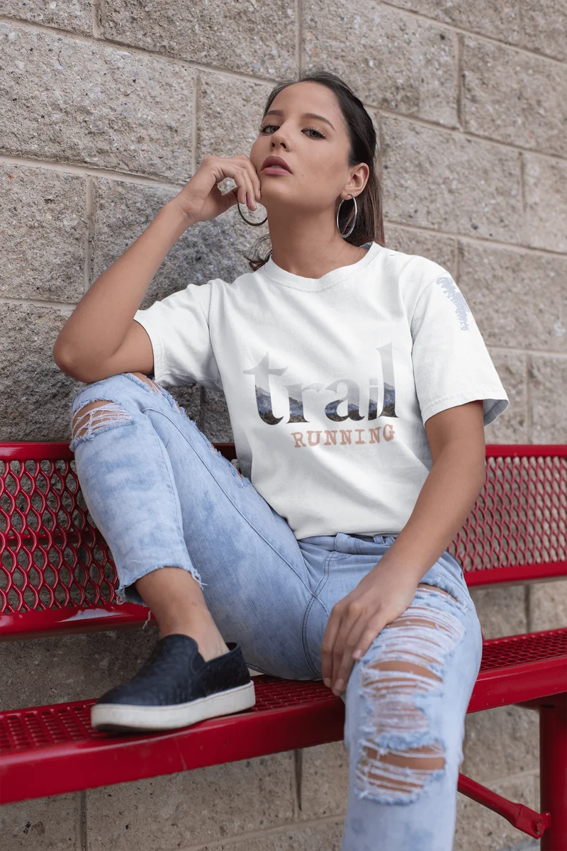 trail Running Cutout Letters - Bio Premium T-Shirt Damen