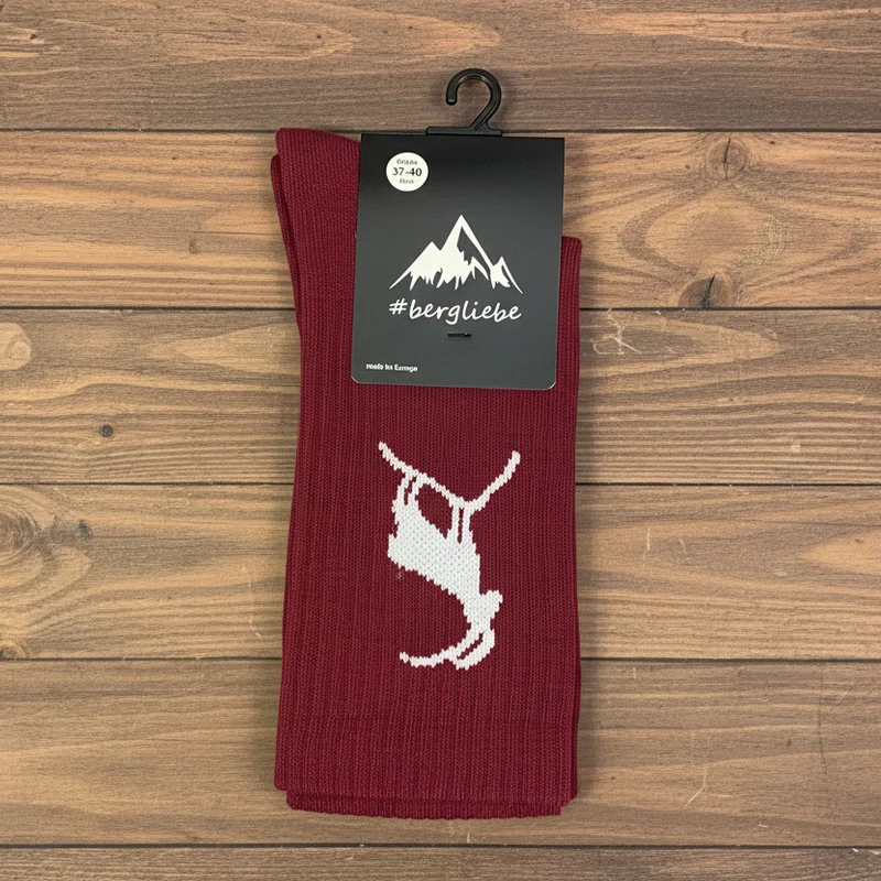 Bergliebe® Unisex Socken - Steinbock Burgundy