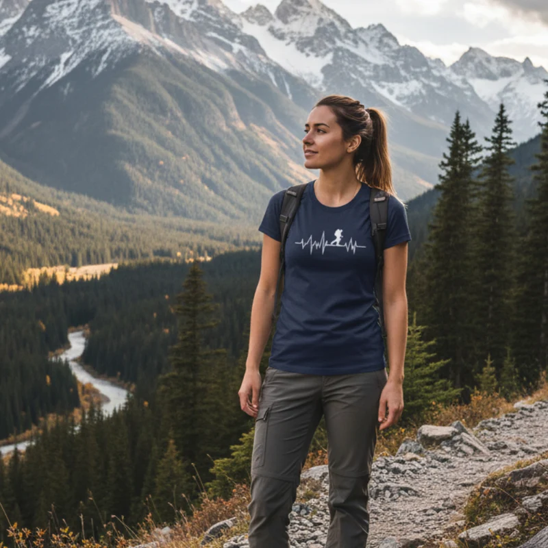 Hiking Heartbeat - Damen Premium T-Shirt