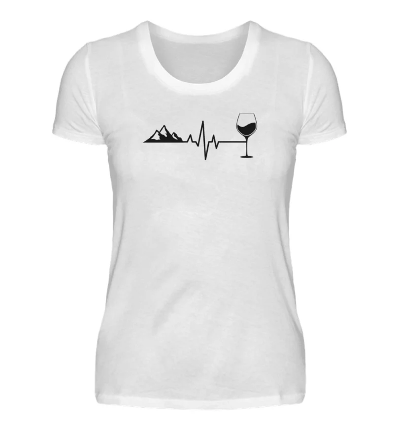 Berg Wein Herzschlag - Damen Premium T-Shirt