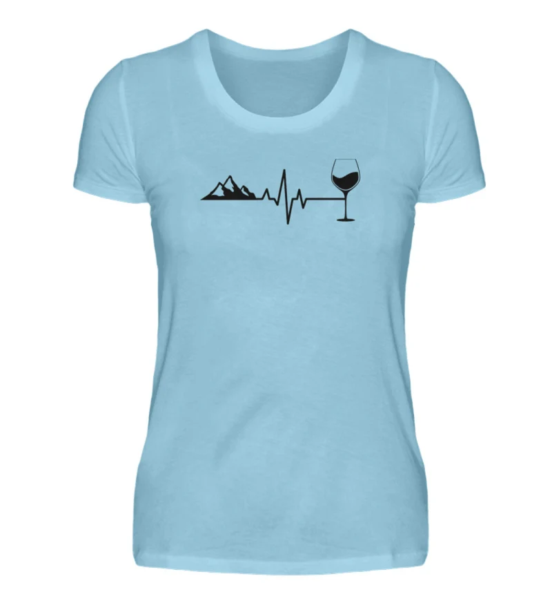 Berg Wein Herzschlag - Damen Premium T-Shirt