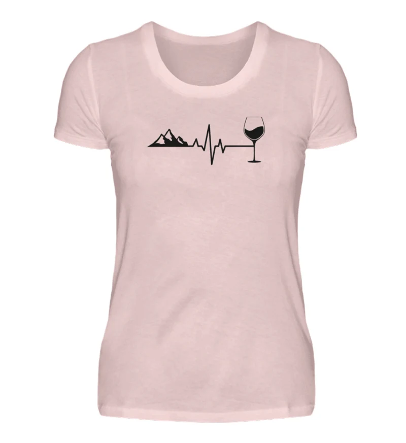 Berg Wein Herzschlag - Damen Premium T-Shirt