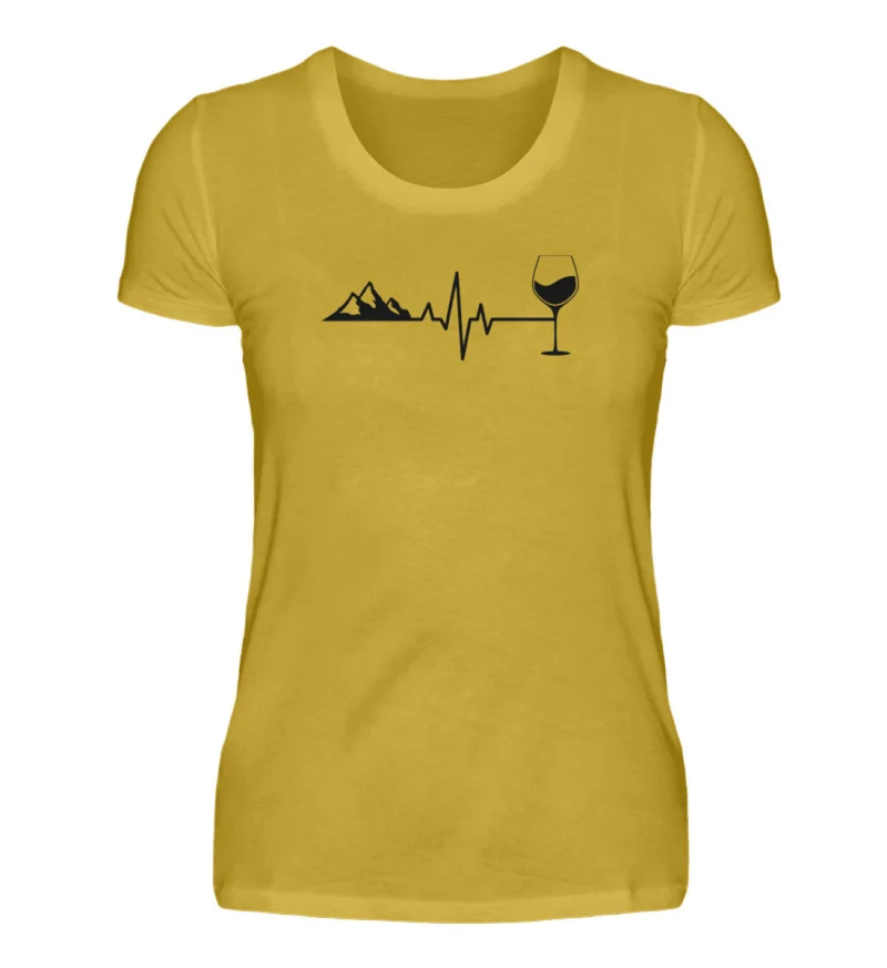 Berg Wein Herzschlag - Damen Premium T-Shirt