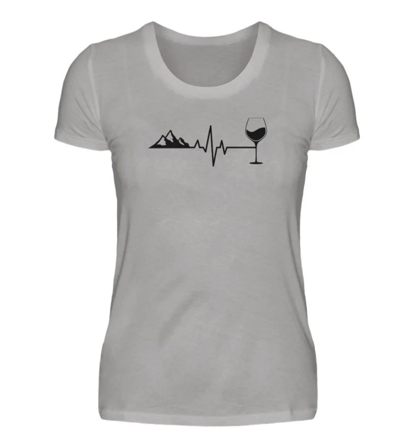 Berg Wein Herzschlag - Damen Premium T-Shirt