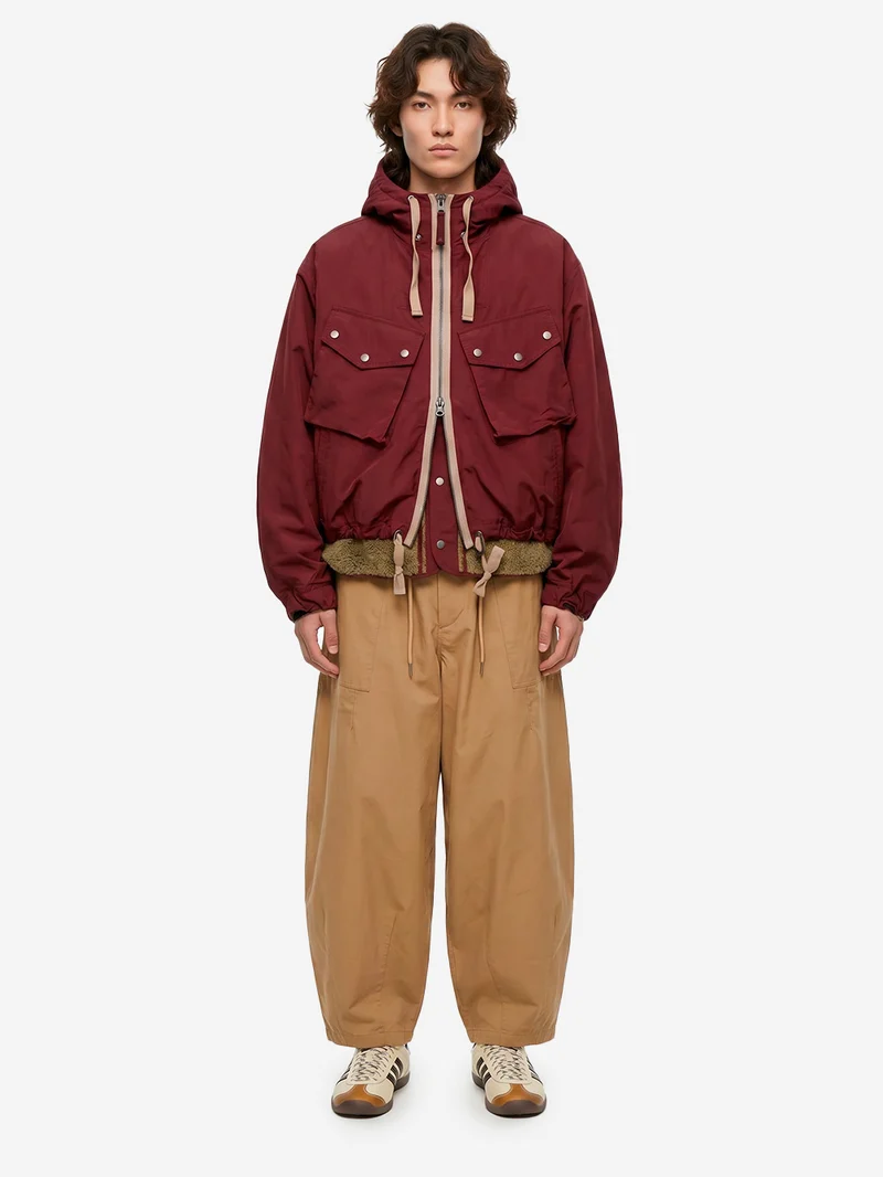 Pantaloni beige Balloon in twill di cotone