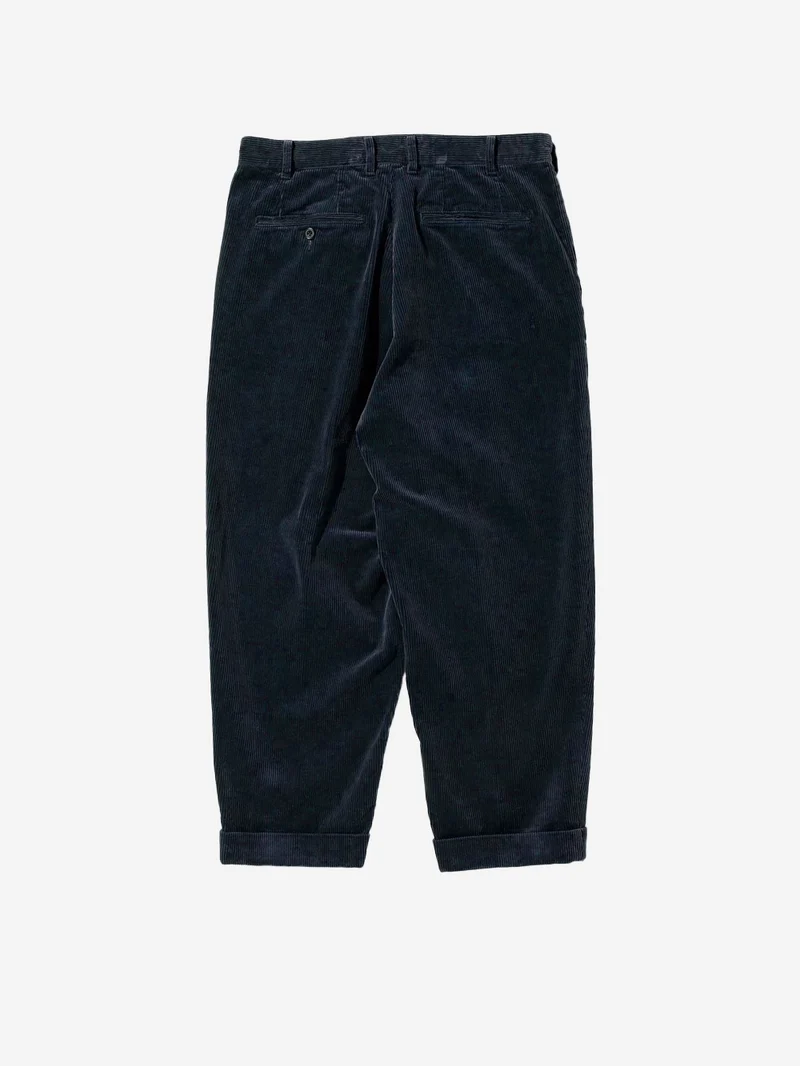 Pantaloni navy 2 Pleats Tapered Corduroy