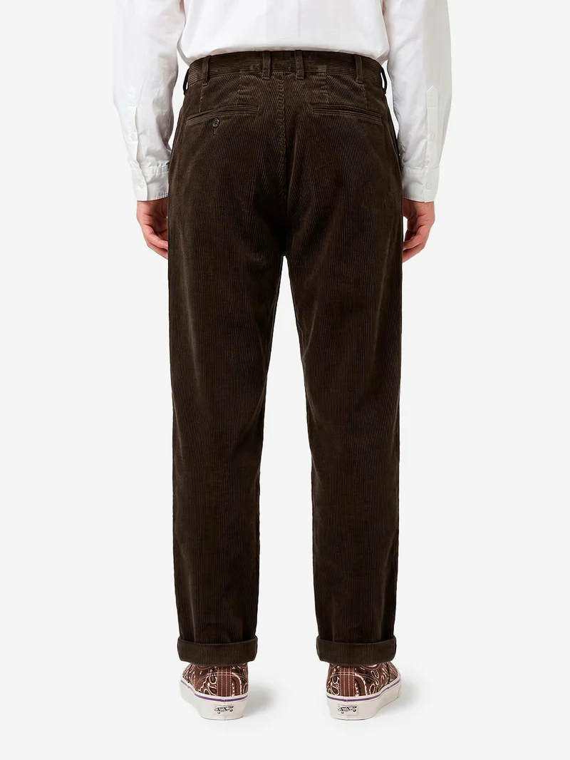Pantaloni marroni 2 Pleats Tapered Corduroy