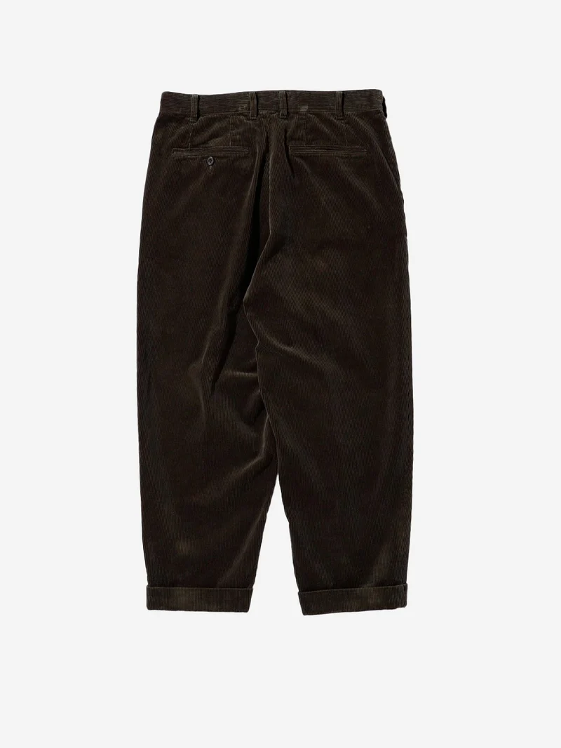 Pantaloni marroni 2 Pleats Tapered Corduroy