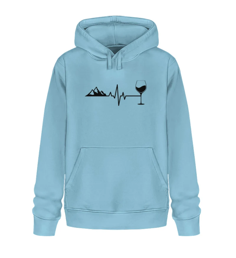 Berg Wein Herzschlag - Unisex Premium Organic Hoodie