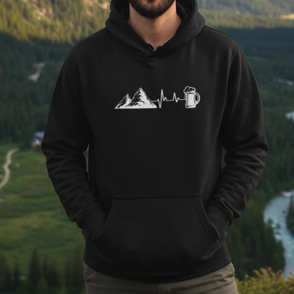 Berg Bier Herzschlag - Unisex Premium Organic Hoodie