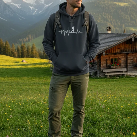Hiking Heartbeat - Unisex Premium Organic Hoodie