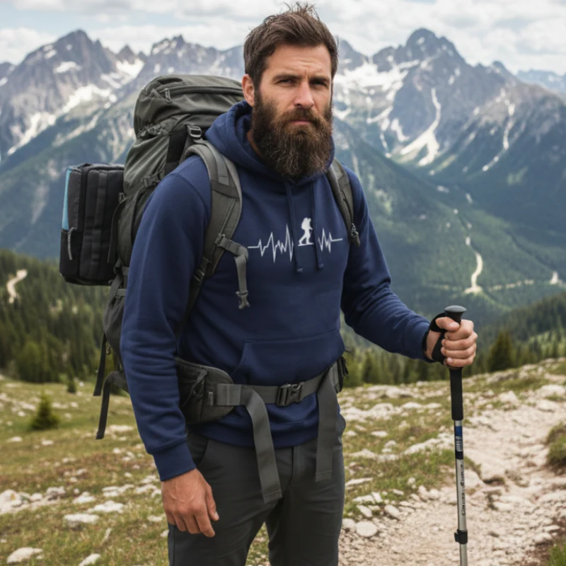 Hiking Heartbeat - Unisex Premium Organic Hoodie