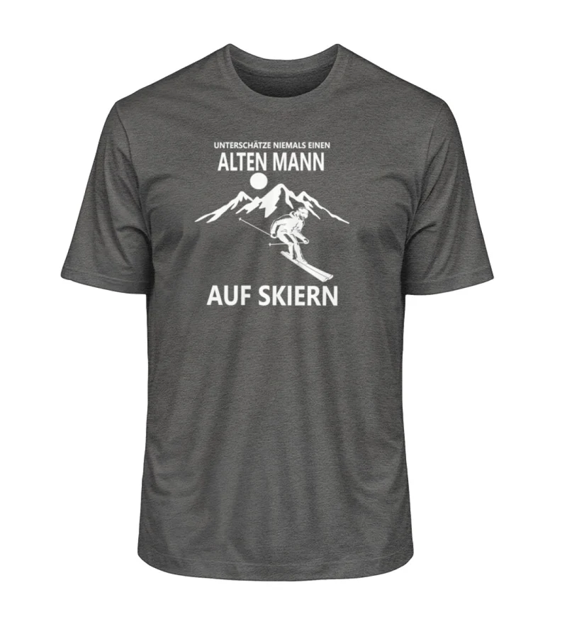Alten Mann auf Skiern - Unisex Premium Organic T-Shirt