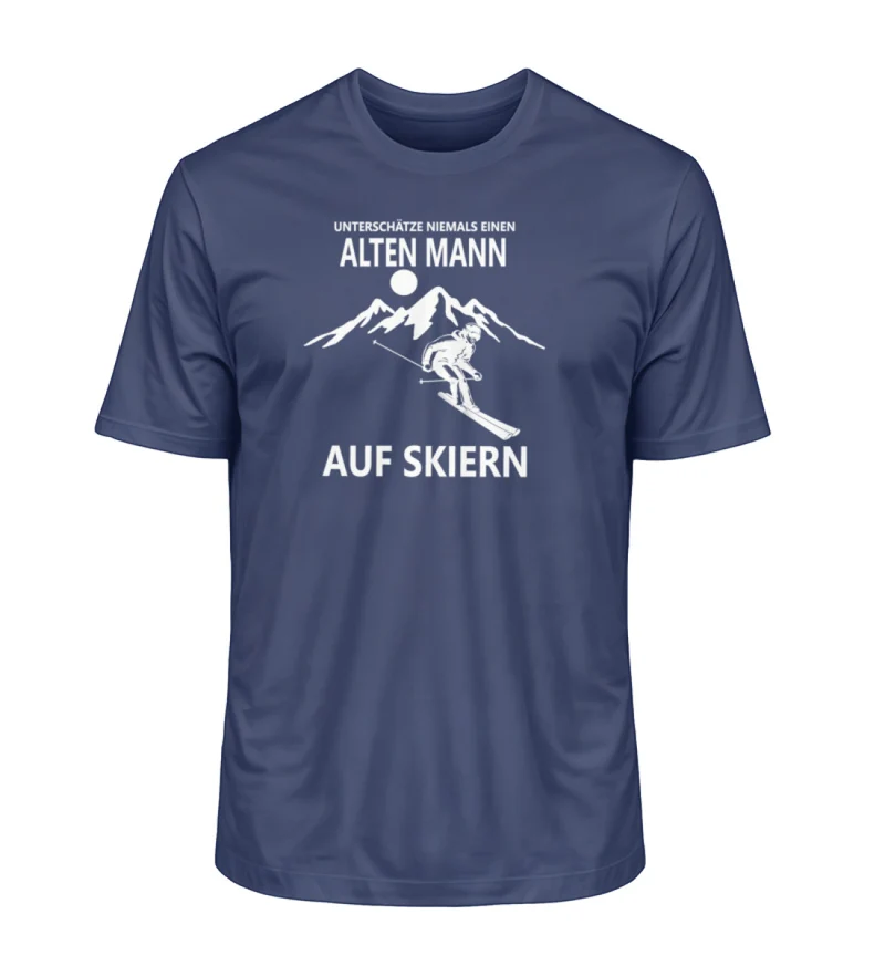 Alten Mann auf Skiern - Unisex Premium Organic T-Shirt
