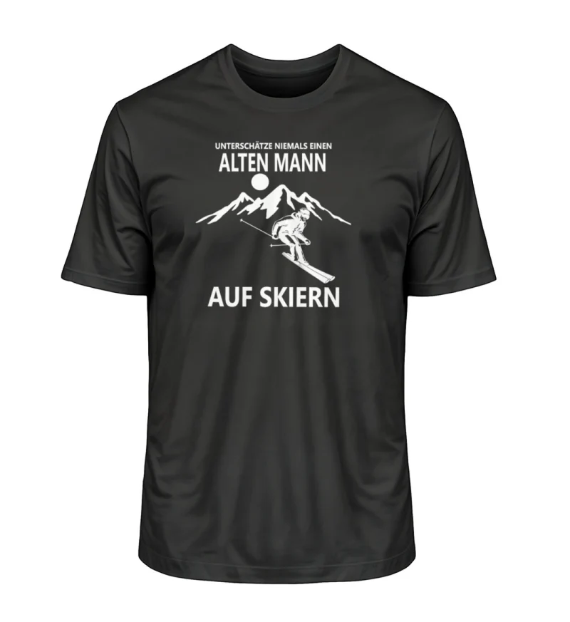 Alten Mann auf Skiern - Unisex Premium Organic T-Shirt