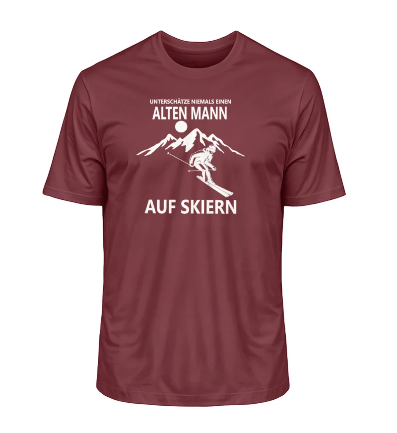 Alten Mann auf Skiern - Unisex Premium Organic T-Shirt