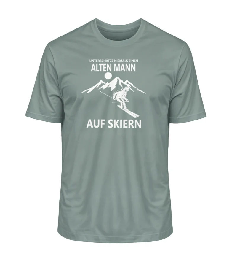 Alten Mann auf Skiern - Unisex Premium Organic T-Shirt