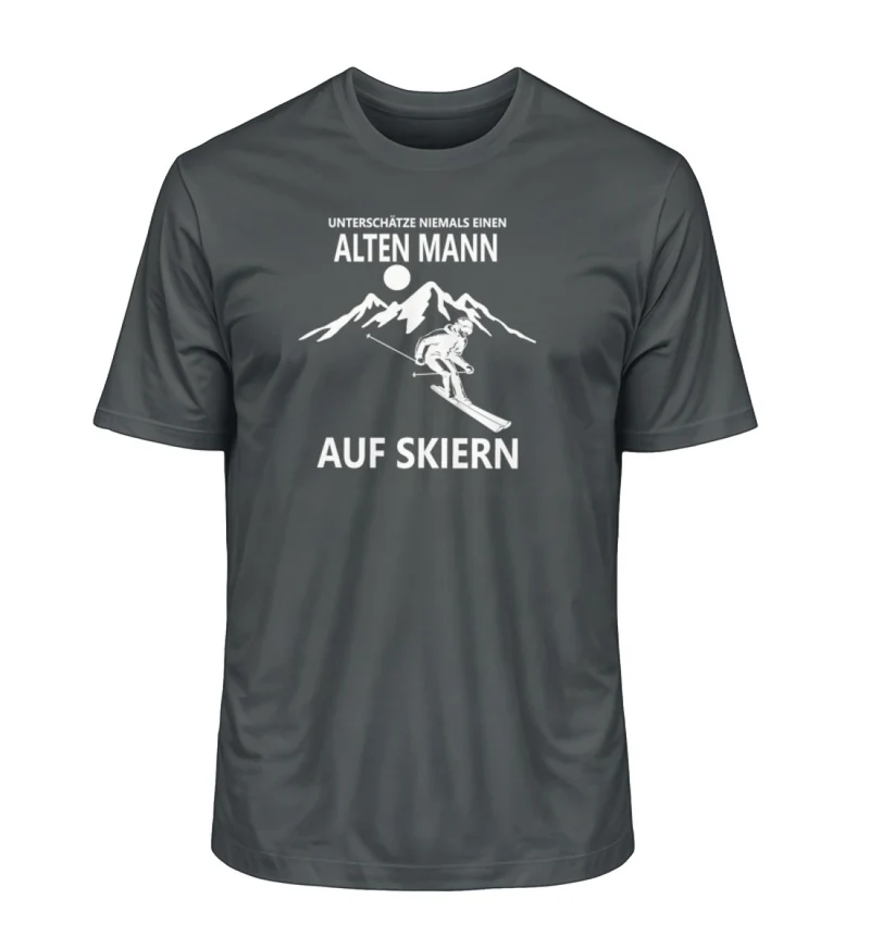 Alten Mann auf Skiern - Unisex Premium Organic T-Shirt