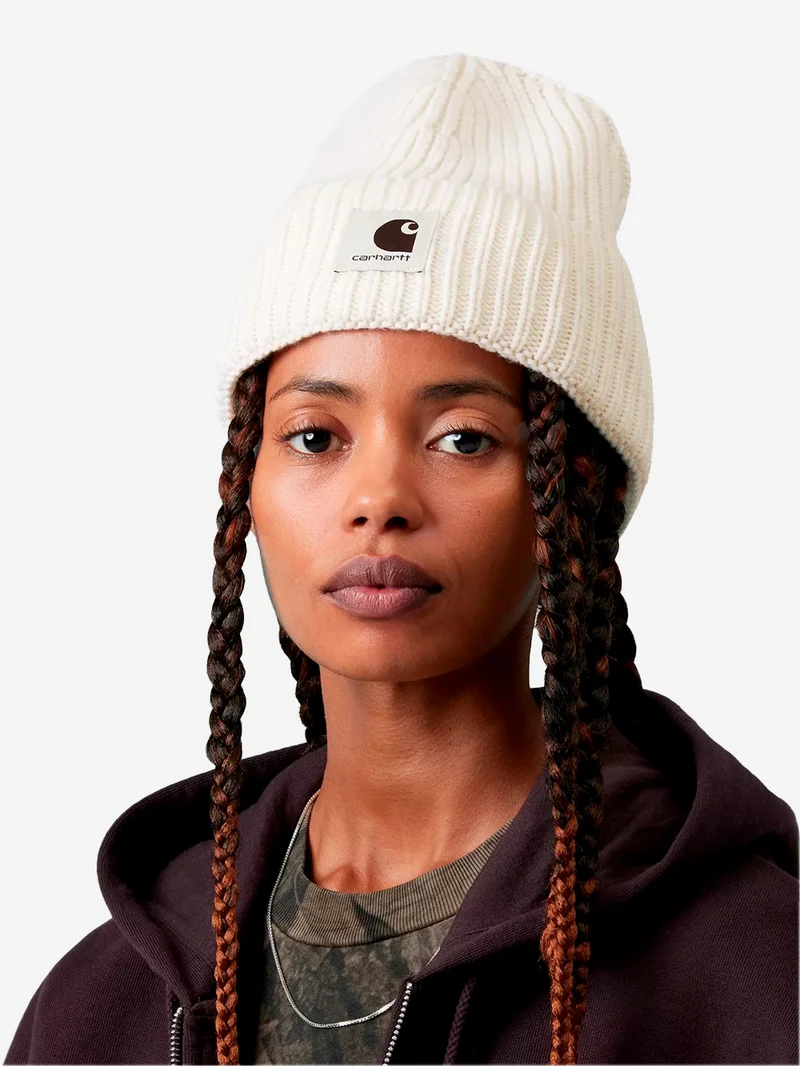 Beanie 'Mira' in misto lana bianco naturale