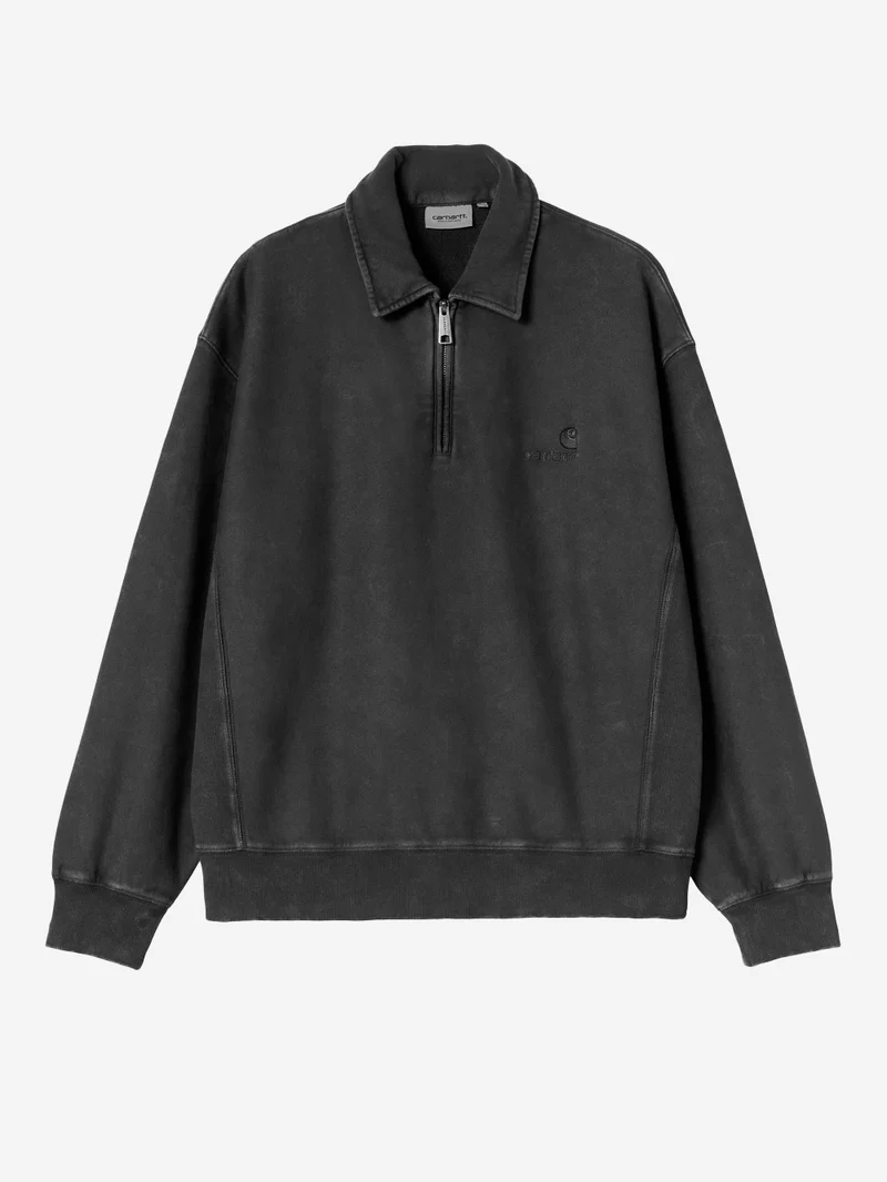 'Lambert' Polo Sweatshirt nero lavato
