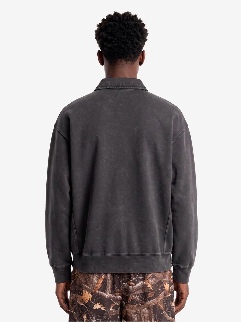 'Lambert' Polo Sweatshirt nero lavato