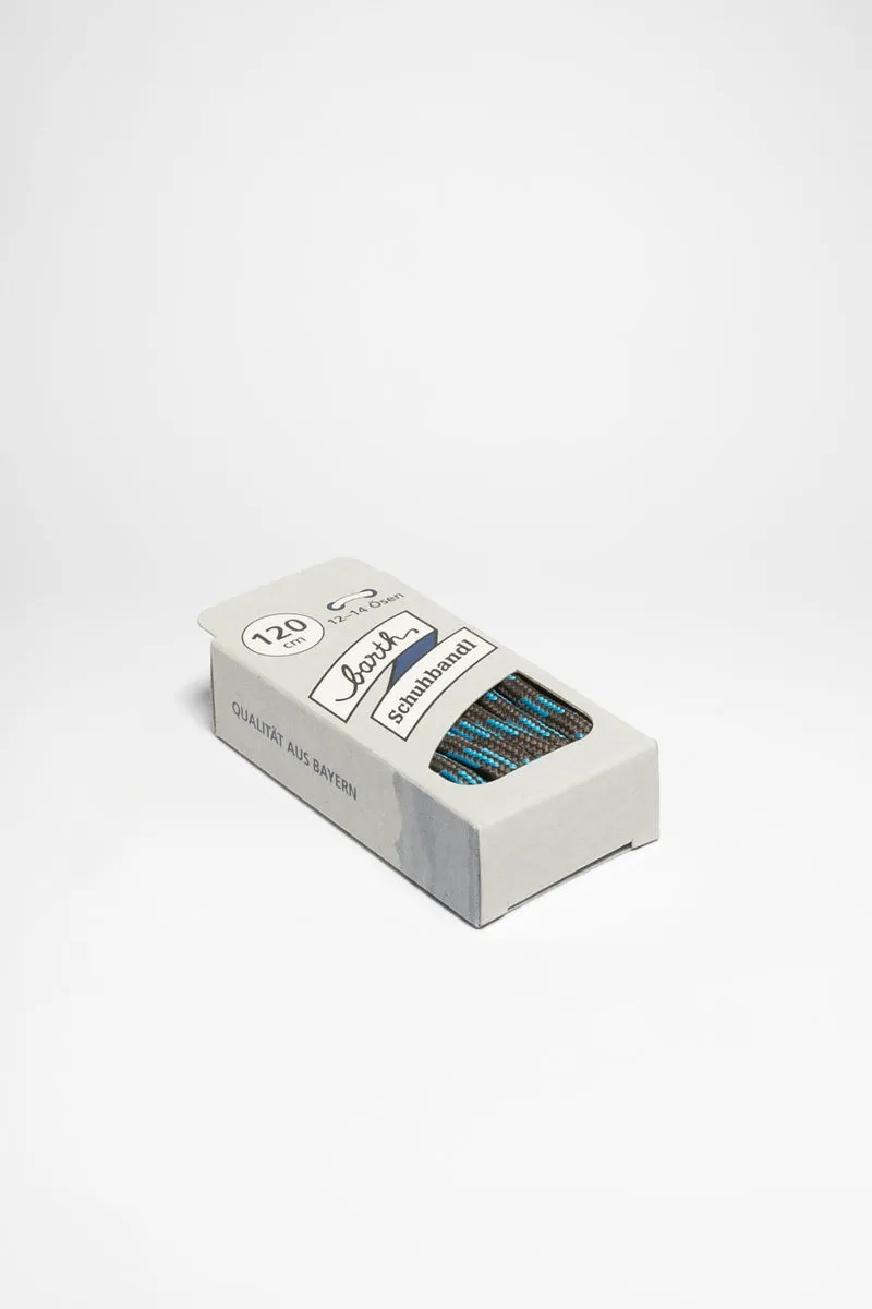 Schuhband Bergsport rund (Grau/Türkis)