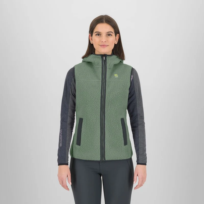 Karpos Moiazza Retro Hoodie Damen Fleeceweste hedge-woodlgray