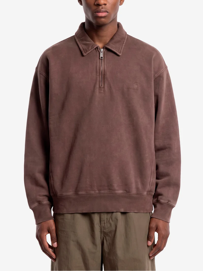'Lambert' Polo Sweatshirt marrone lavato