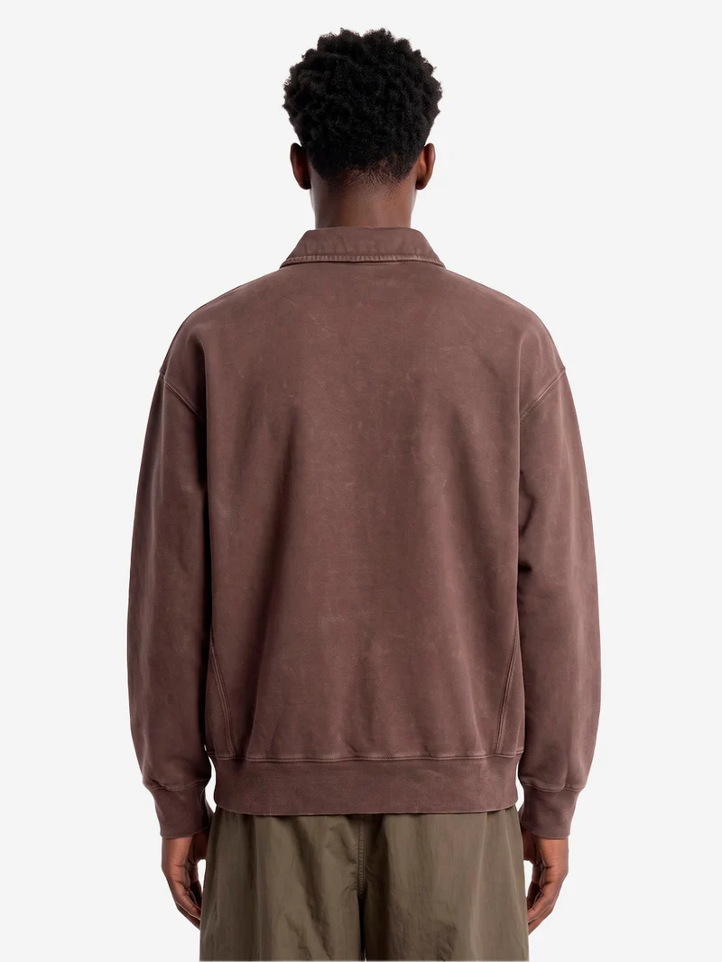 'Lambert' Polo Sweatshirt marrone lavato