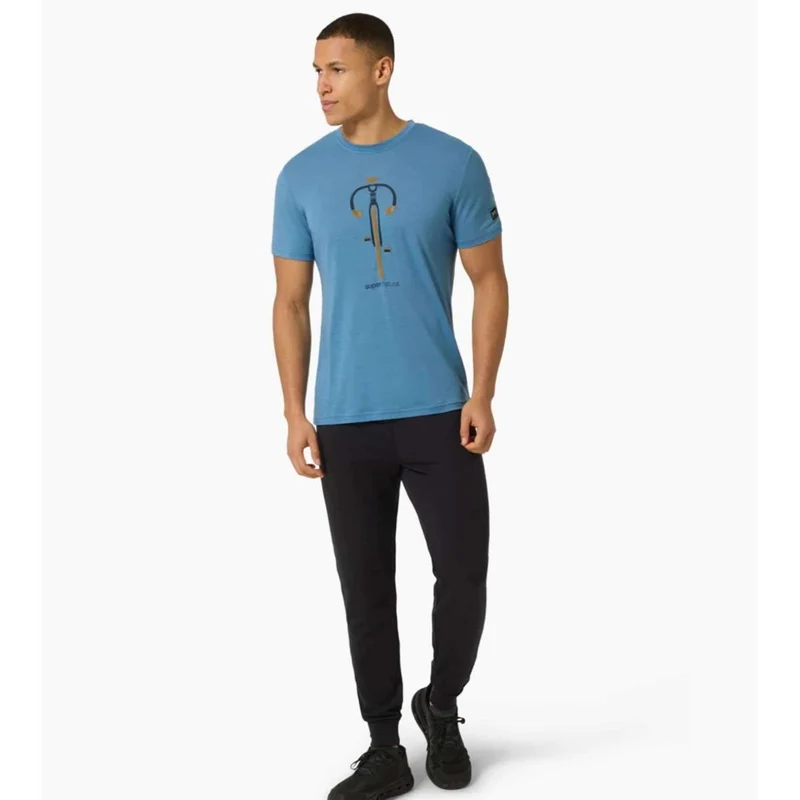 Super Natural M Vintage Bike Tee blue heaven blueberrry dried tobacco Herren T-Shirt