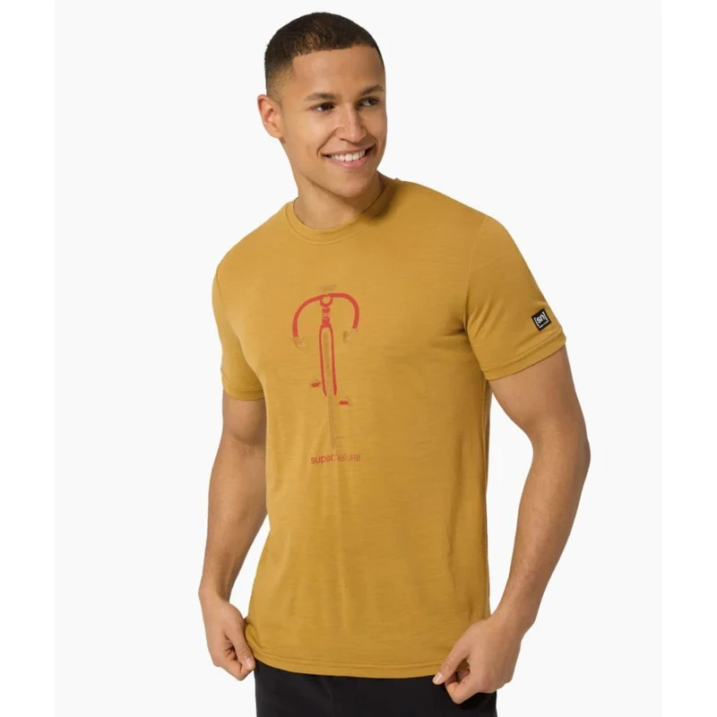 Super Natural M Vintage Bike Tee dried tobacco high risk red