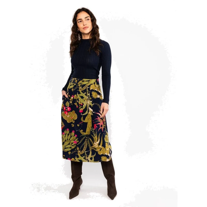 Blutsgeschwister Flowtime Damen Midirock western-romance