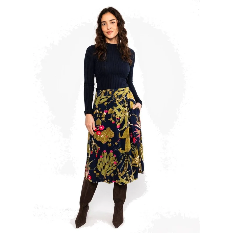 Blutsgeschwister Flowtime Damen Midirock western-romance