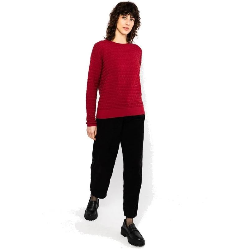 Blutsgeschwister Chic Promenade Damen Strickpullover folklore-red-knit