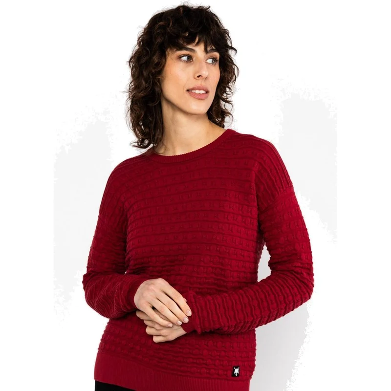 Blutsgeschwister Chic Promenade Damen Strickpullover folklore-red-knit