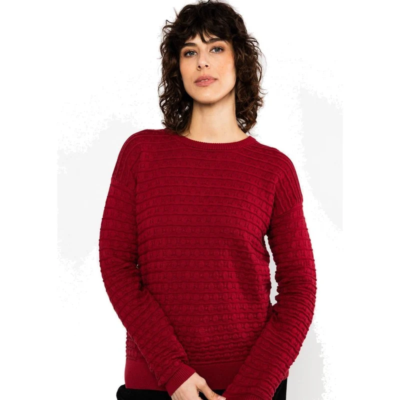 Blutsgeschwister Chic Promenade Damen Strickpullover folklore-red-knit