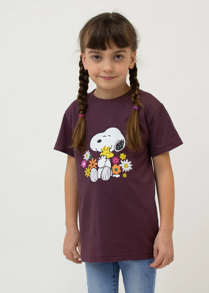 BAVARIAN CAPS Peanuts Kuschelalarm T-Shirt Dunkelrot