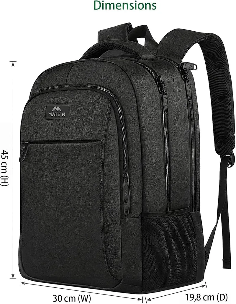 MATEIN Mochila Portatil Hombre Impermeable, Mochila Ordenador Portatil 15.6