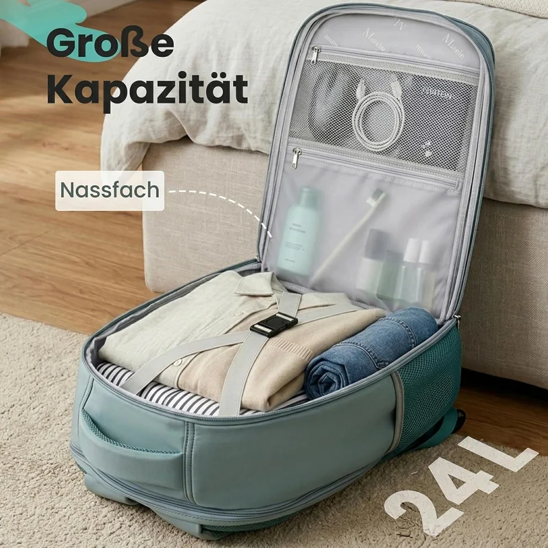 MATEIN Ryanair Handgepäck 40x30x20 mit Nassfach, Cityrucksack Handtasche