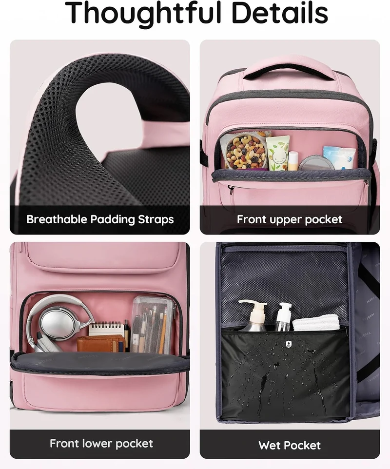 Taygeer Travel Backpack for Women, Travel Personal Item Bag with Shoe Pouch