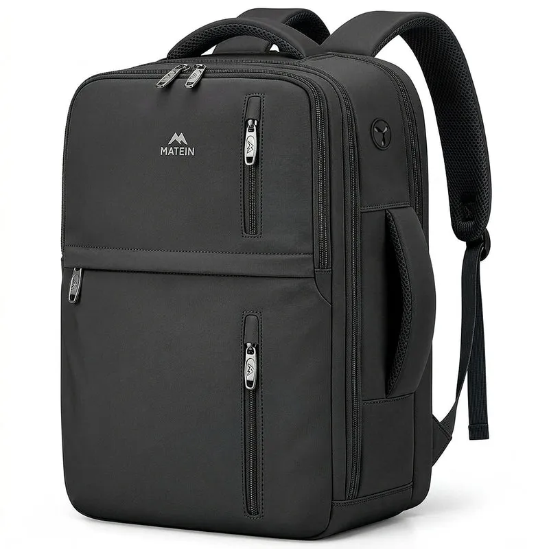 MATEIN Personal Item Backpack, Black Travel Backpack for Men Women