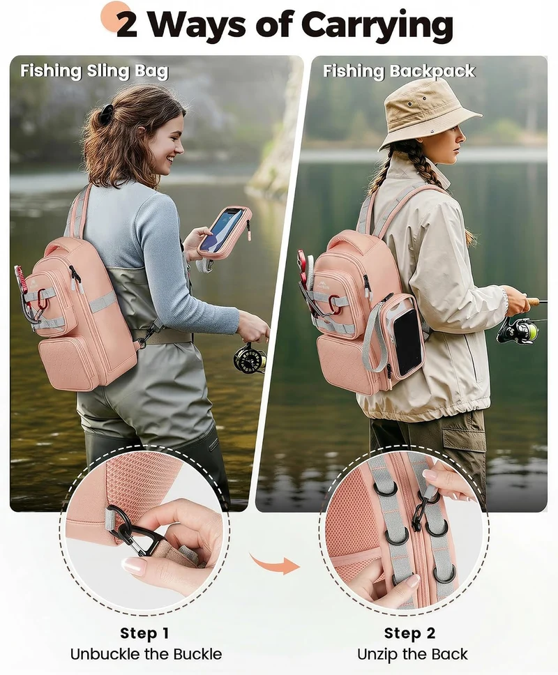 MATEIN Fishing Sling Bag with Phone Pouch