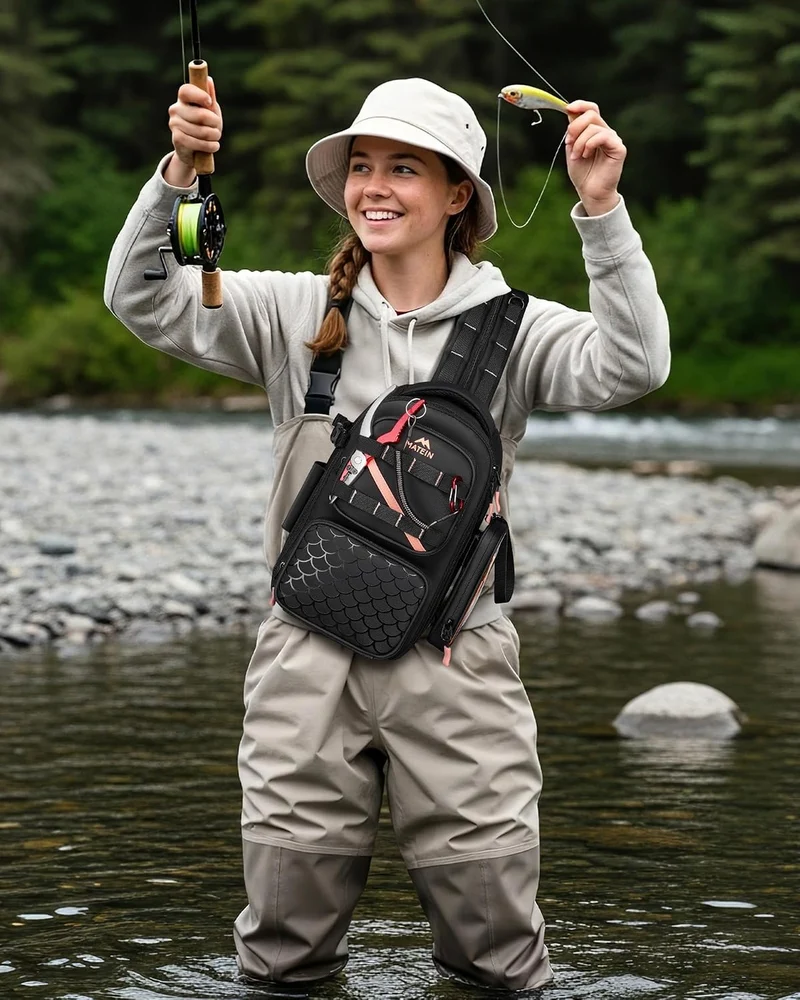 MATEIN Fishing Sling Bag with Phone Pouch